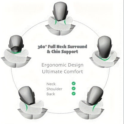 Travel Neck Pillow U-Shaped Memory Foam Cervical Support Pillow for Airplane, Car & Hotel – Portable & Ergonomic