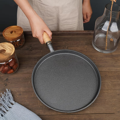 Cast Iron Skillet Non-stick Flat Pan 8.27/9.45/10.63 Inch for Pancakes Eggs & Crepes – Induction Gas Campfire Compatible Breakfast Griddle Pan for Indoor Outdoor Cooking