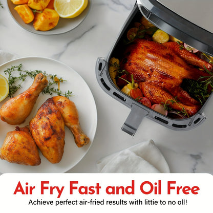 Air Fryer Large Capacity 8.5QT / 3.6QT Touchscreen | 8 Preset Functions | Non-Stick Basket | Smart Digital Control | Oil-Free Cooking for 5-6 People | Kitchen Air Fryer Oven Black