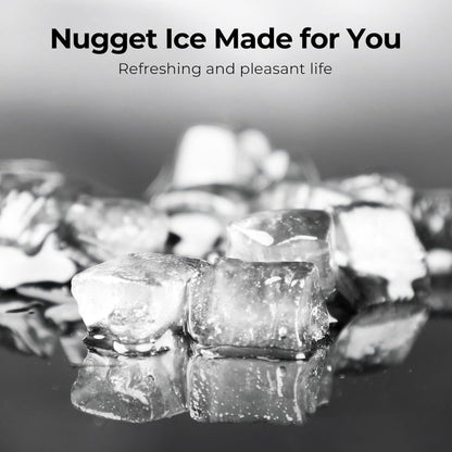 Nugget Ice Maker Countertop Pebble Ice Machine 26 Lbs 35 Lbs Per Day, Sonic Ice Bullet Ice Cube Options, Self-Cleaning Ice Maker with Ice Scoop and Basket, Portable Ice Machine for Home Kitchen Bar RV