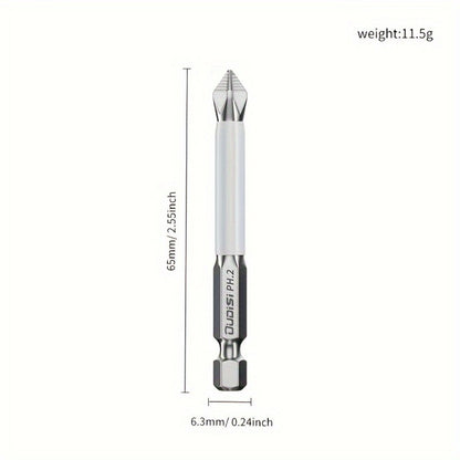 Magnetic Screwdriver Bits Set 6pcs, Phillips Cross Drill Bits with High-Strength Impact Resistance & Non-Slip Design, Electric Screwdriver Bit Kit 25 50 65 70 90 150mm for Power Drills & Hand Tools