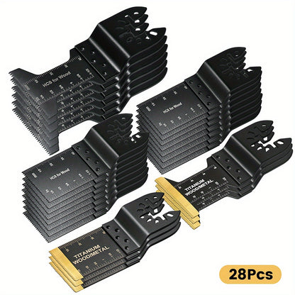 Titanium Oscillating Multi Tool Blades Universal Quick Release Saw Blades Set for Cutting Metal Nails Wood Plastic Compatible with Major Brands 18 28 50 Piece Options