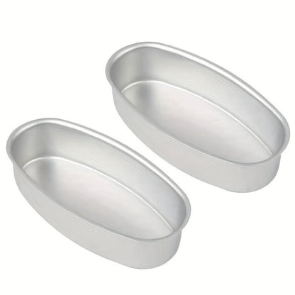 Nonstick Oval Cheese Bread Pan Set of 2, Aluminum Baking Pan for Bread, Cake and Meat, Oven Safe Loaf Mold for Home and Bakery, Cheesecake Baking Mold