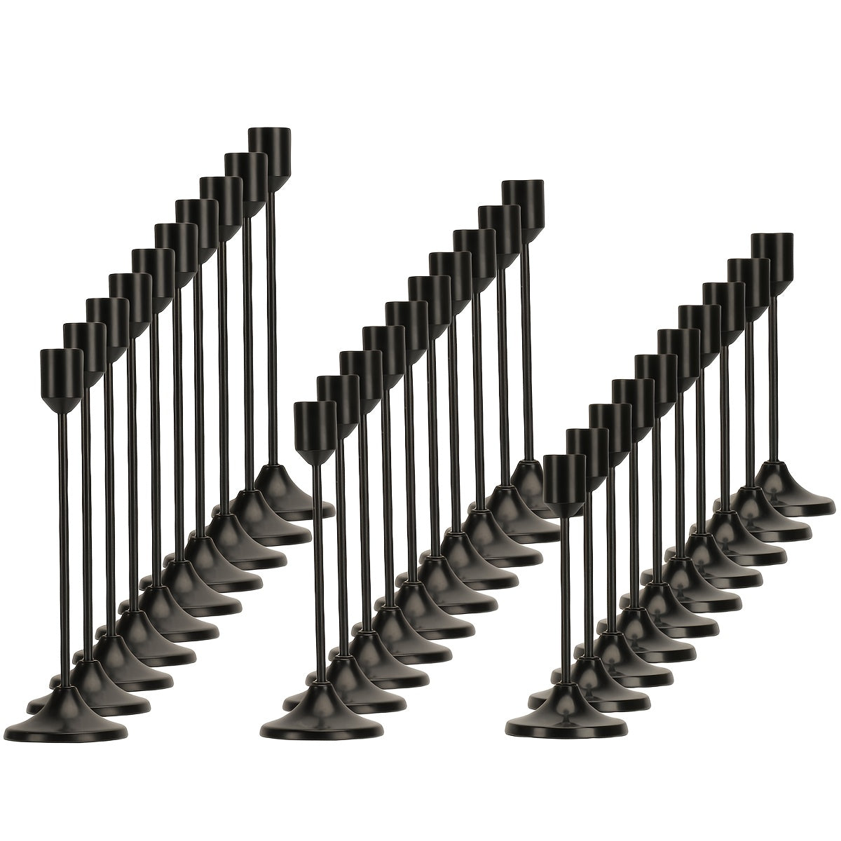 Metal Cone Candle Holders 30-Pack – Elegant Taper Candle Holder Set for Christmas, Halloween, Weddings & Parties – Polished Finish Tabletop Decor for Home, Hotel & Events