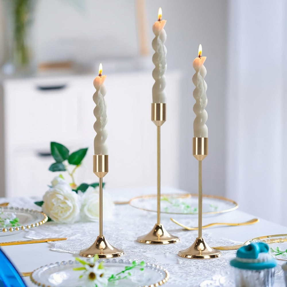 Metal Cone Candle Holders 30-Pack – Elegant Taper Candle Holder Set for Christmas, Halloween, Weddings & Parties – Polished Finish Tabletop Decor for Home, Hotel & Events
