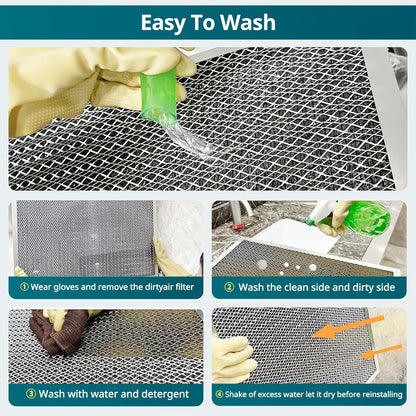 Washable Reusable Electrostatic HVAC Air Filter MERV 8, Permanent AC Furnace Filter with Static Electricity Filtration, Easy Install, Improves Airflow and Indoor Air Quality, Multiple Sizes