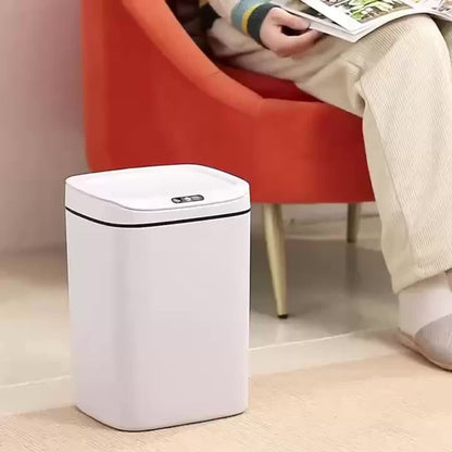 Motion-Activated Touchless Trash Can with Lid – Smart Sensor Waste Bin for Kitchen, Bathroom, Office & Home, Minimalist Rectangular Design, Battery Powered, 3-4 Gallon