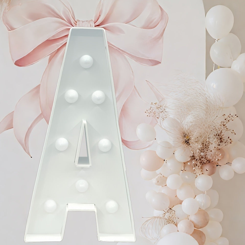 Marquee Letter Lights Warm White LED - 3FT Light Up Letters A-Z for Birthday, Anniversary, Wedding & Party Decor, Battery Powered KT Board Lighted Alphabet Signs for Wall & Indoor Display