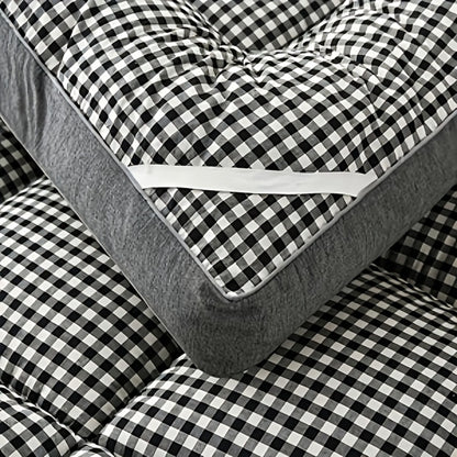 Quilted Mattress Topper Fluffy Flannel Bubble – Breathable Fiber Fill Foldable Sleeping Pad 2.36–3.15" Thick for Twin Full Queen King Bed