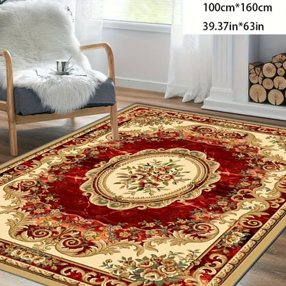 Red Imitation Cashmere Anti-Slip Washable Area Rug for Living Room Bedroom Dining Room Home Office Outdoor
