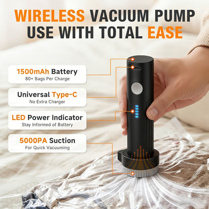 Travel Compression Bags with Pump 24 Pack - Vacuum Storage Pouches for Clothing, Space Saving Packing Bags for Suitcase Backpack
