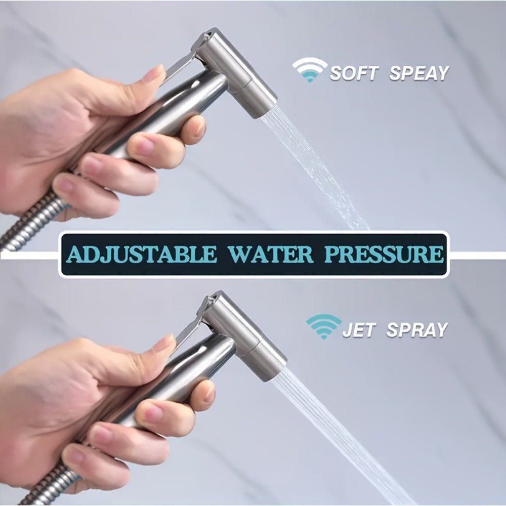 Wall-Mounted Handheld Spray Gun Set with Bracket, Teflon Tape & Flexible Hose – Bathroom Bidet Sprayer for Toilet, Sink, Garden & Pet Washing
