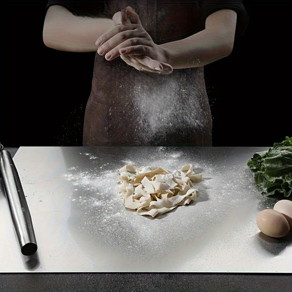 Stainless Steel Cutting Board Extra Large, Heavy Duty Kitchen Chopping Board for Meat Vegetables Dough, Corrosion Resistant Non-Porous Food Prep Surface, Easy Clean Baking & Kneading Board, XL & XXL Sizes