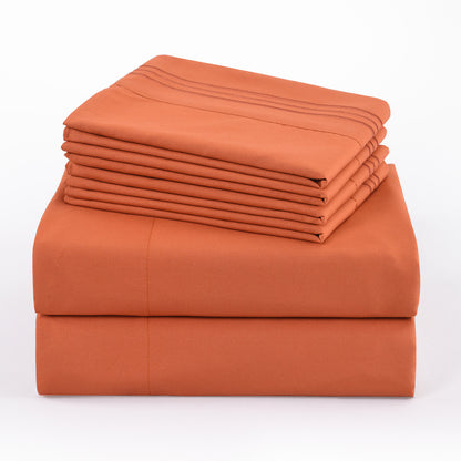 Microfiber Bed Sheet Set 4-6 Piece 100 GSM Deep Pocket 18 Inch Hotel Grade Ultra-Soft Breathable All-Season Machine Washable Twin Full Queen King