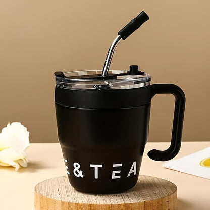 Insulated Stainless Steel Tumbler with Straw & Lid - 16oz Double Wall Vacuum BPA-Free Travel Mug for Hot & Cold Drinks