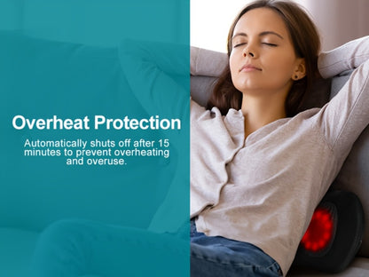 Neck & Back Massager Pillow with Heat – Wireless 3D Kneading Acupressure Electric Massage Pillow for Lumbar, Shoulder & Neck Pain Relief, Portable Unisex Gift
