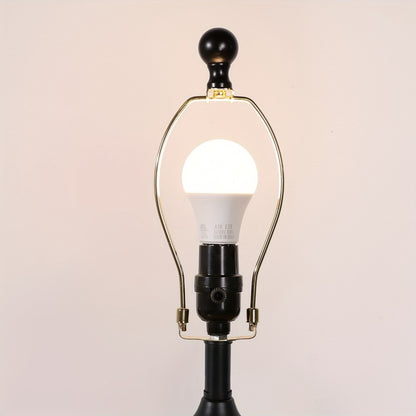 Farmhouse Table Lamps Set of 2 with 4 LED Bulbs | Touch Control 3-Way Dimmable Nightstand Lamp Dual USB Ports Natural Linen Shade Metal Black 22 Inch Bedroom Living Room