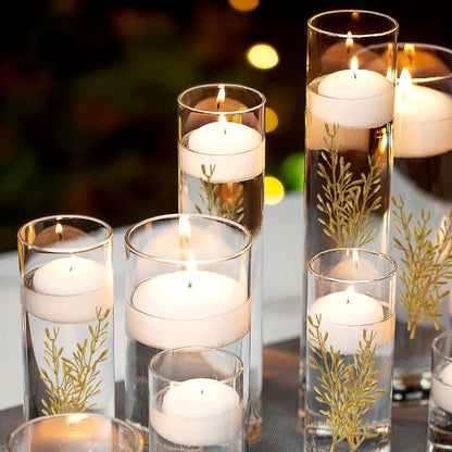 White Floating Candles 24 Pack 3 Inch | Unscented Clean Burn 8-12 Hours | Pool Candles for Wedding Anniversary Valentine's Day Romantic Dinner Home Decor Table Centerpiece