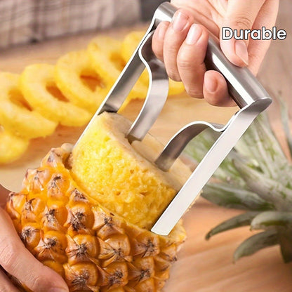 Pineapple Corer Slicer Stainless Steel – Easy One-Step Pineapple Cutter with Comfortable Grip for Home Kitchen Restaurant Use, Removes Core & Slices into Rings (1pc / 2pcs)