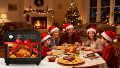 Air Fryer Toaster Oven Combo 15QT Extra Large, 360° Convection, LED Digital Display, Precise Temperature Control – Stainless Steel Interior, 5 Accessories, Healthy Low-Oil Cooking for Family Kitchen