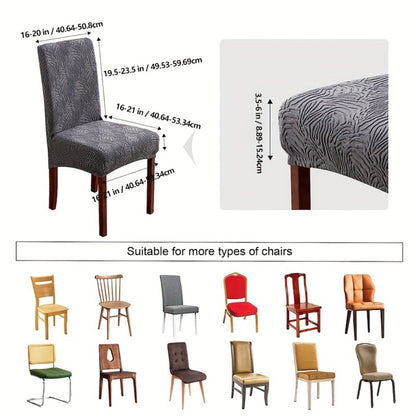 Dining Chair Covers Stretch Jacquard Slipcovers Removable Washable Chair Protector for Kitchen Hotel Restaurant Set of 4 or 6