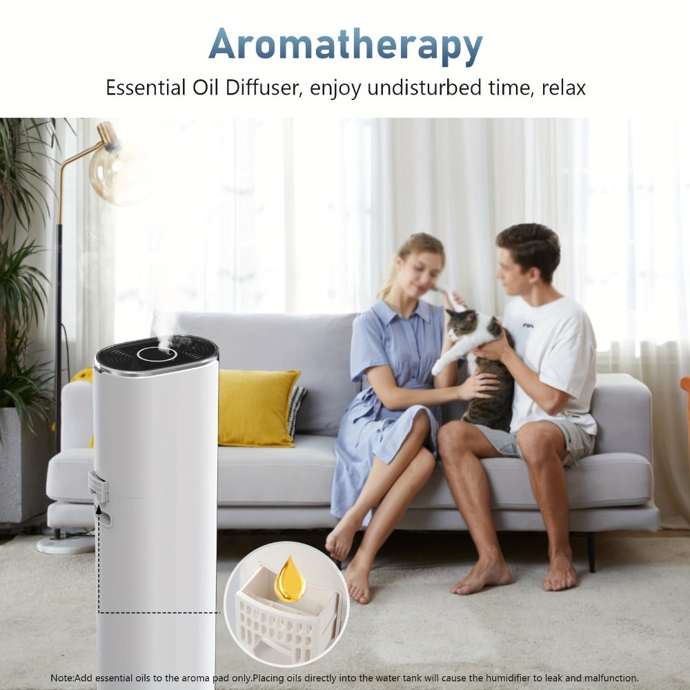 Cool Mist Humidifier 2.4 Gallon Top Fill with Smart Humidity Control Sleep Mode Soundwave Technology for Large Rooms Bedroom Office Plants 600ft²