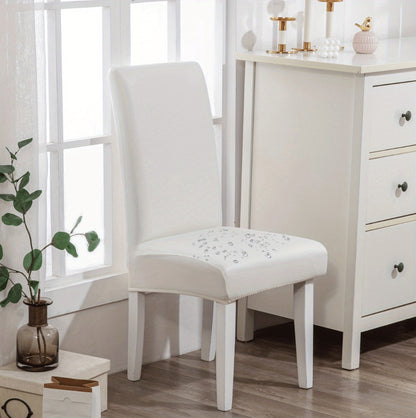 Dining Chair Covers Set of 4 6 Waterproof PU Leather Stretch Slipcover Oil Proof Universal Fit Chair Protector for Dining Room Kitchen Hotel Home Decor - 9 Colors