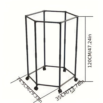 Rotating Clothes Rack Freestanding Vertical Clothing Hanging Rack Space Saving Laundry Rack with Mesh Bag Black White Rotatable Garment Rack for Small Apartment Bedroom Closet