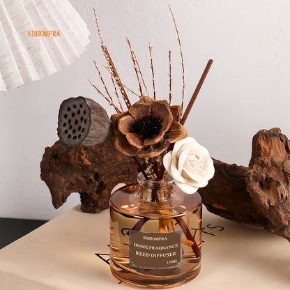 Reed Diffuser Set with Dried Flowers – Jasmine, Cedar, Sandalwood & Gardenia Scents, 120ml 90-Day Long-Lasting Home Fragrance