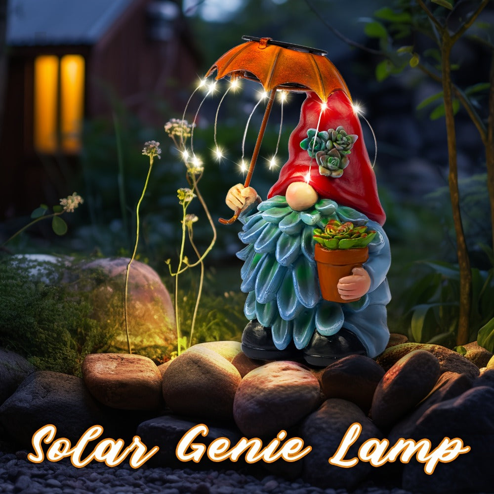 Solar Light Elf Resin Statue – Outdoor Garden Figurine That Automatically Lights Up at Night, Holiday Collectible Decor for Christmas, Easter, Halloween, Thanksgiving & Hanukkah, Patio Porch Desk Decor Gift