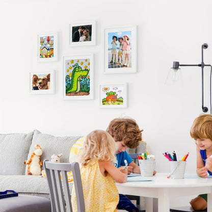 Kids Art Frame Changeable Front-Opening Display – Children Artwork Picture Frame for 8.5x11 & 10x12.5 Drawings, Paintings & School Projects, Perfect Christmas & Holiday Gift, White / Wood / Black, 2/4/8 Pack