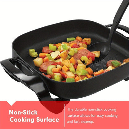 Electric Skillet 12x12 Inch Nonstick Ceramic with Glass Lid 1400W Adjustable Temperature up to 420°F – Aluminum Body Electric Frying Pan for Fry Bake Steam Simmer, Black & Copper