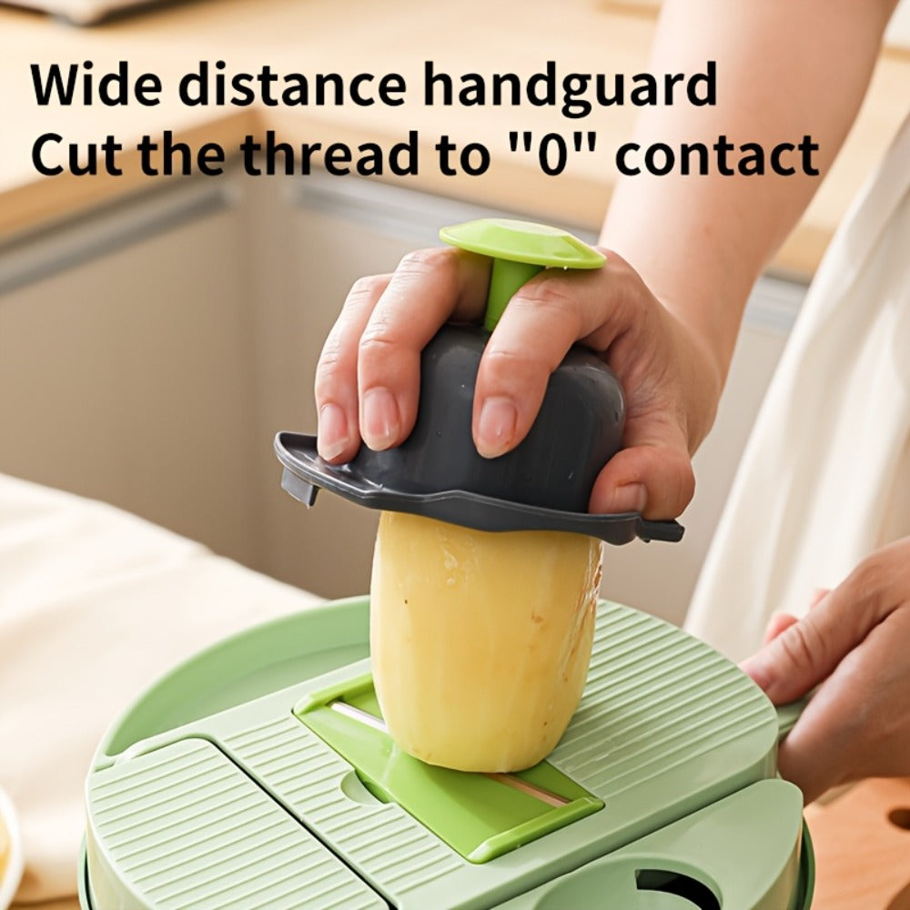 Vegetable Chopper 16-in-1 Heavy Duty Manual Food Processor with Container – Onion Dicer, Potato Slicer, Garlic Mincer, Carrot Cutter, Multi-Function Kitchen Veggie Chopper for Tomato, Pepper, Cucumber
