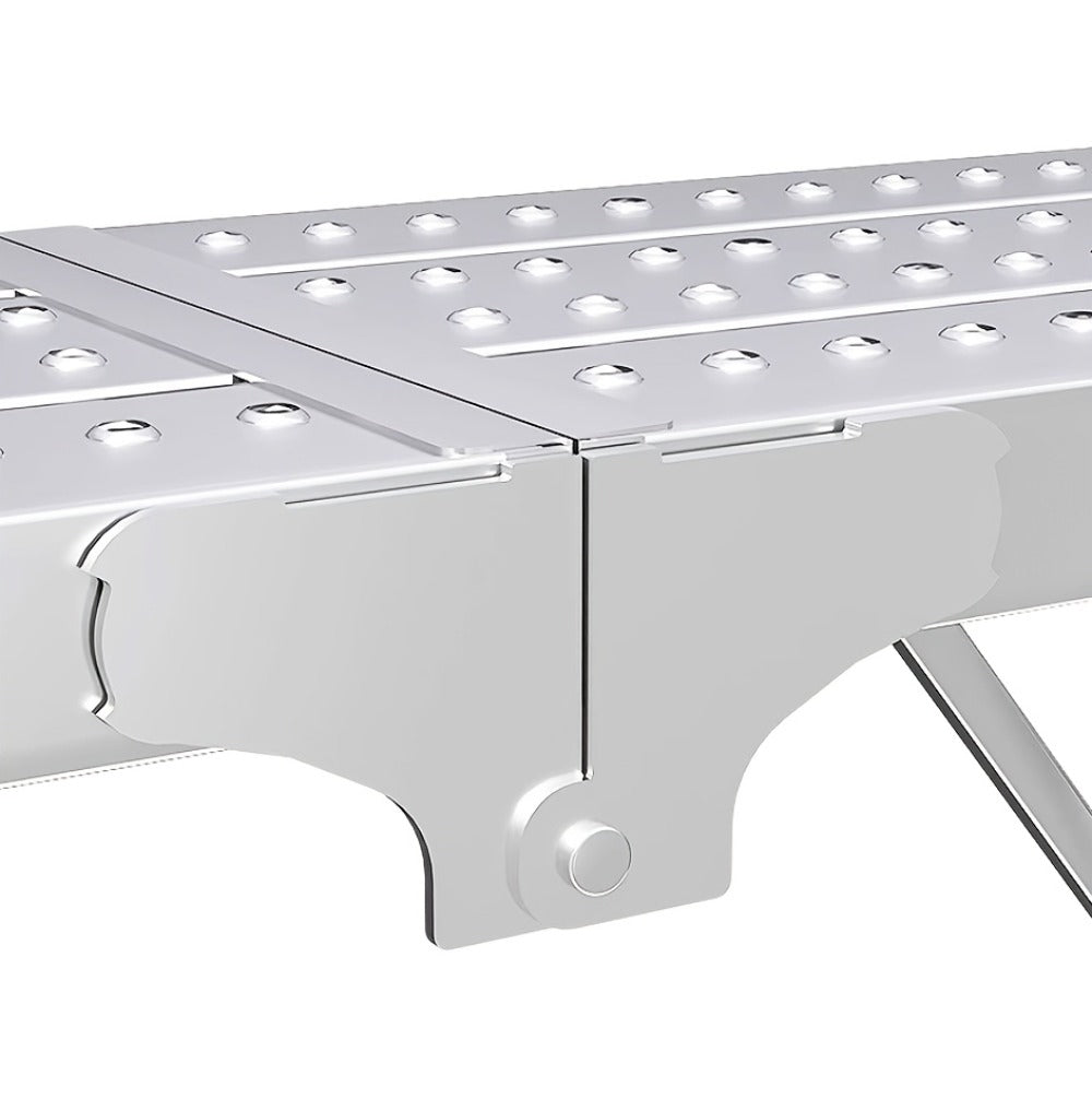 Adjustable Folding Scaffolding Work Platform 800 lbs, Portable Drywall Bench Step Ladder with Anti-Slip Feet & Safety Lock, Height 31.5"-49.2", for Painting, Cleaning, Car Washing & Decorating
