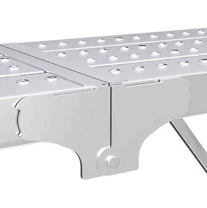 Adjustable Folding Scaffolding Work Platform 800 lbs, Portable Drywall Bench Step Ladder with Anti-Slip Feet & Safety Lock, Height 31.5"-49.2", for Painting, Cleaning, Car Washing & Decorating