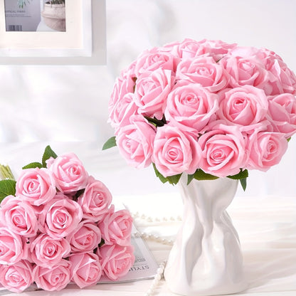 Artificial Roses Bulk with Long Stems – Real Touch Velvet Fake Flowers for Wedding Bouquet, Bridal Centerpiece, Valentine's Day, Mother's Day, Home Decor (50/100pcs, Multi Colors)