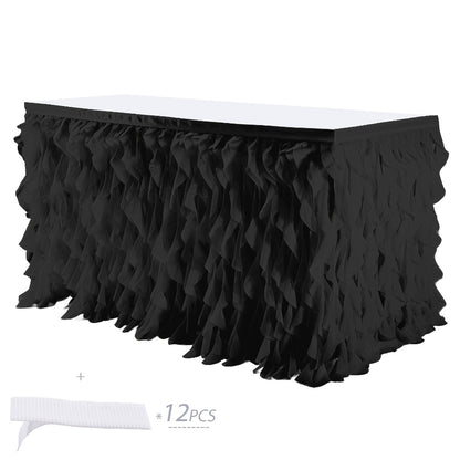 Tutu Table Skirt 6ft – Ruffle Curly Willow Tulle Table Skirt for Rectangle & Round Tables, Birthday Party, Wedding, Baby Shower, Christmas & Halloween Decoration, Multiple Colors