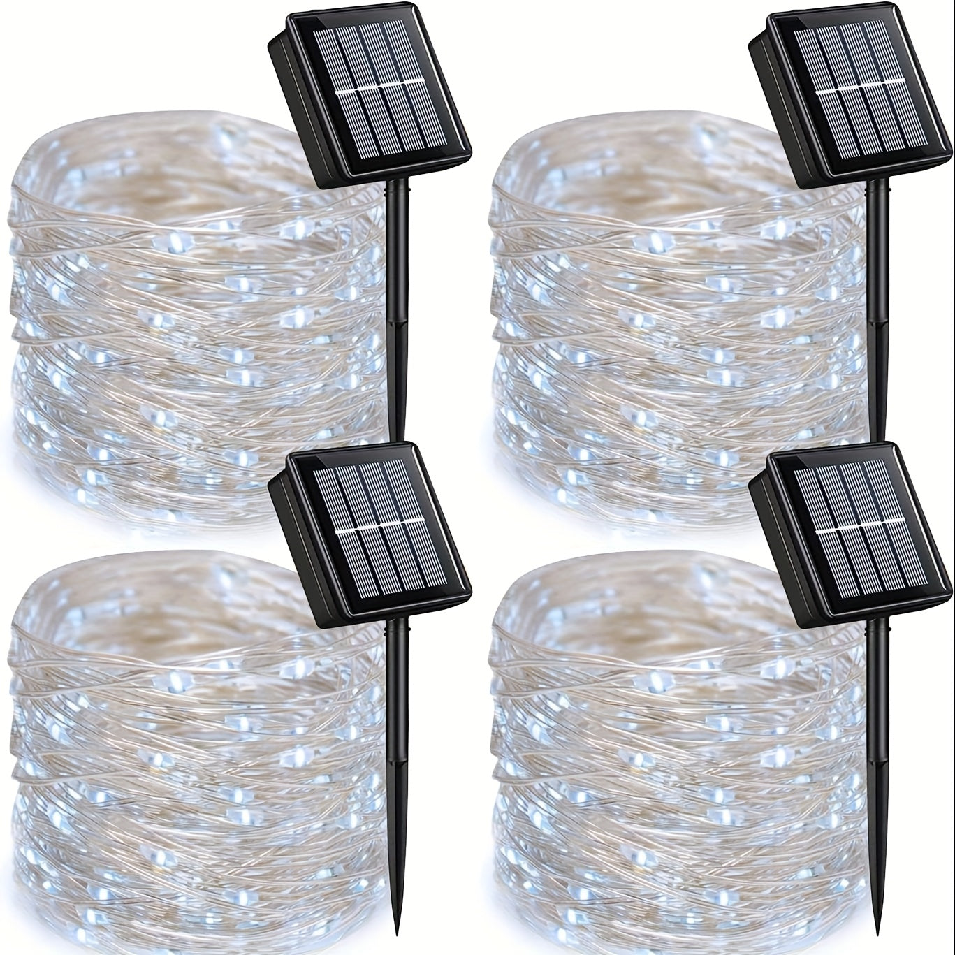 Solar Fairy String Lights Outdoor – 110 LED Copper Wire Solar Twinkle Lights with 8 Modes & Touch Control for Christmas Tree, Garden, Patio, Wedding & Party – 2, 4 or 8 Pack