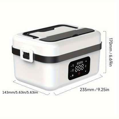 Electric Lunch Box 33.81oz Stainless Steel Heated Food Container Leak-Proof Portable Lunch Warmer for Work School Office