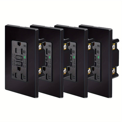 GFCI Outlet 20 Amp Tamper Resistant WR Weather Resistant with Wall Plate ETL Listed LED Indicator Test Reset Button Ground Fault Circuit Interrupter for Bathroom Kitchen Garage 2 4 6 10 20 Pack Black White