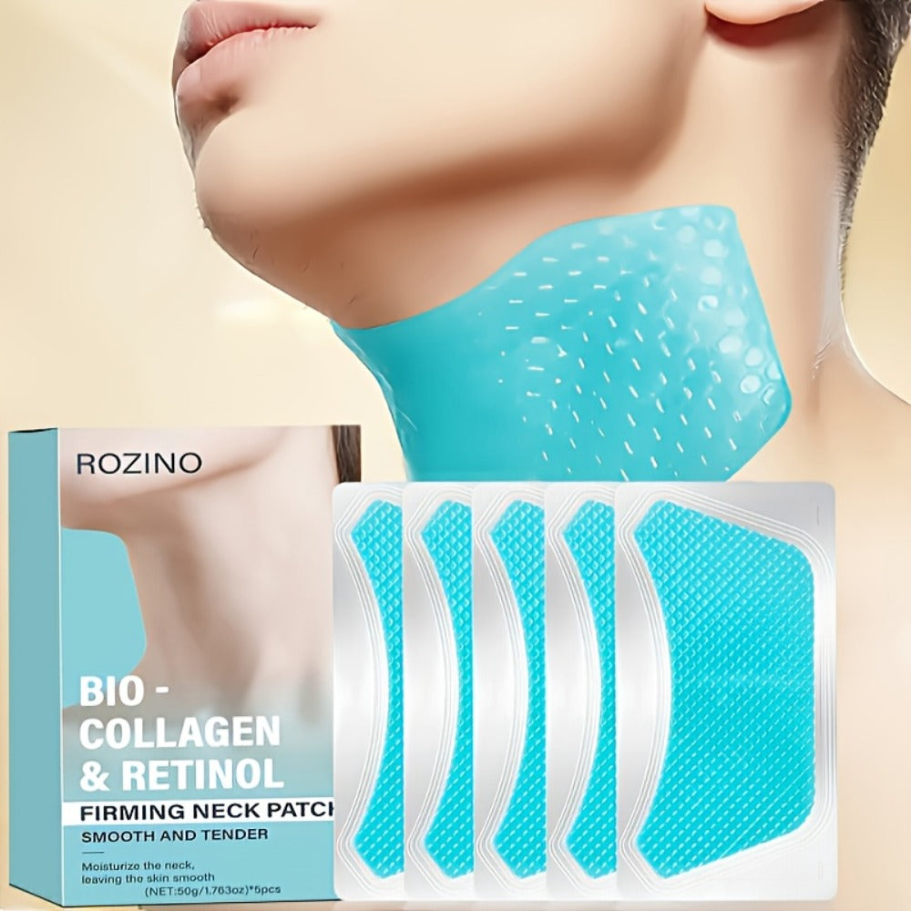 Bio-Collagen & Retinol Neck Firming Patches 10pcs – Hydrating Gel Neck Mask for Tightening, Smoothing & Anti-Sagging, Hypoallergenic for All Skin Types