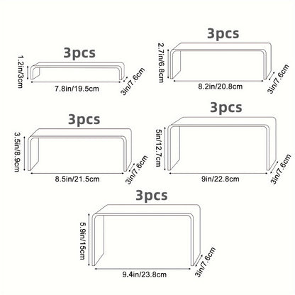 Clear Acrylic Risers Display Stands Set Funko Pop Cupcake Jewelry