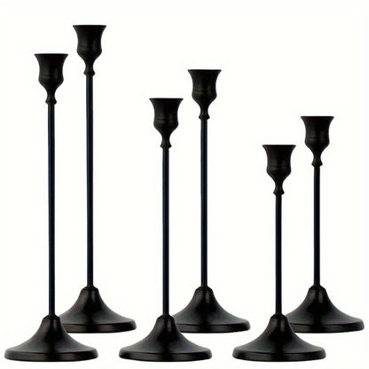 6-Pack Bell-Shaped Metal Candle Holders for Christmas Halloween Weddings – Tabletop Centerpiece Decor, Brass & Matte Black, Multi-Holiday Home Hotel Decoration