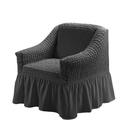 Stretch Seersucker Sofa Cover Solid Color Elastic Band Closure Machine Washable Slipcover for Armchair Loveseat 1 2 3 4 Seater - 8 Colors Home Wedding Decor