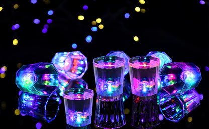 LED Light-Up Party Wine Glasses Set – 12 or 15pcs Glowing Plastic Cups with Colorful LED Lights for Birthday, Bar, Wedding, Holiday & Sports Events