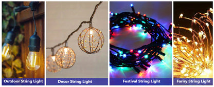 Adhesive Hooks for Outdoor String Lights - Waterproof UV-Resistant No-Damage Clips for Christmas Patio Garden Balcony Decor (40/80/160/250/400pcs)
