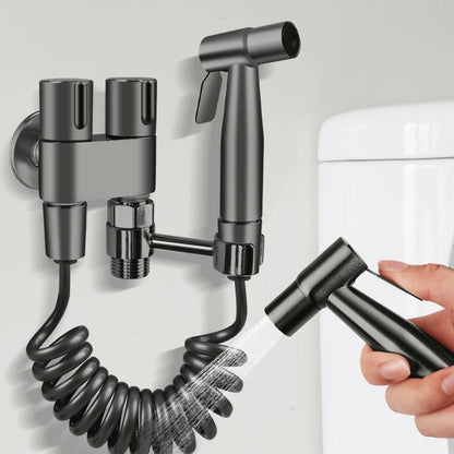 Handheld Bidet Sprayer Kit 6-Piece Wall Mounted Toilet Sprayer Set with Hose & Holder - Adjustable Pressure, Self-Cleaning Personal Hygiene Sprayer for Bathroom, Pet Shower & Toilet Cleaning