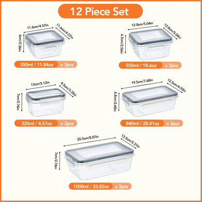 Food Storage Containers with Lids - Airtight Plastic Container Set for Kitchen Pantry Organization, Easy-Lock Leak-Proof Design, BPA-Free Meal Prep Containers with Labels and Markers, Available in 12, 24 or 48 Piece Sets for Pantry, Travel and Outdoor Use