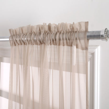Sheer Curtains 2 Panels Rod Pocket – Light Filtering Privacy Window Drapes for Living Room Bedroom Modern Home Decor