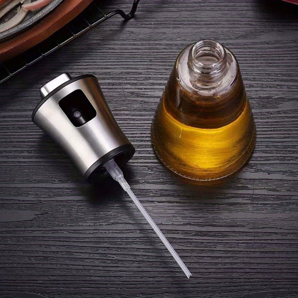 Oil Sprayer for Cooking Stainless Steel – Pressurized Glass Olive Oil Spray Bottle for Kitchen BBQ Grilling Baking Air Fryer